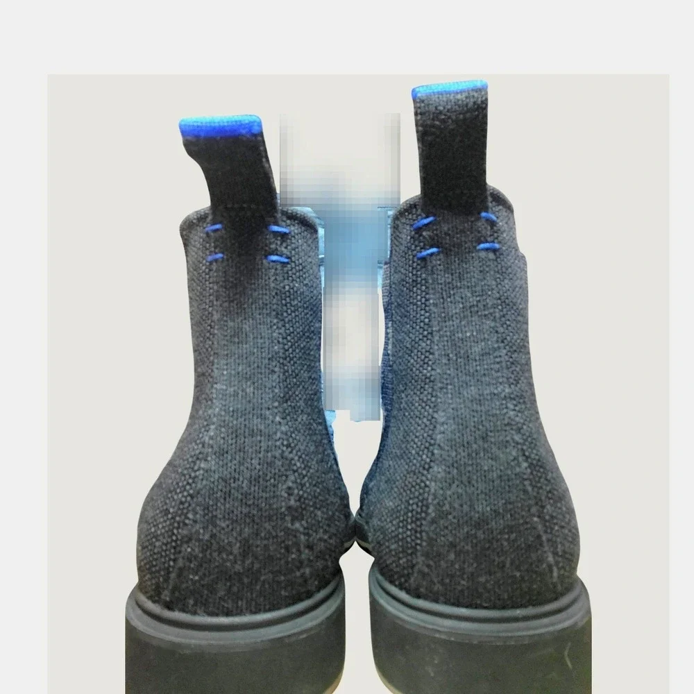 Rothys Mens The Merino Chelsea Boot Granite Black Camo Knit Ankle Boots Size 11